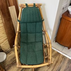 Low Level Swivel, Gaming Or Porch Bamboo Chair 