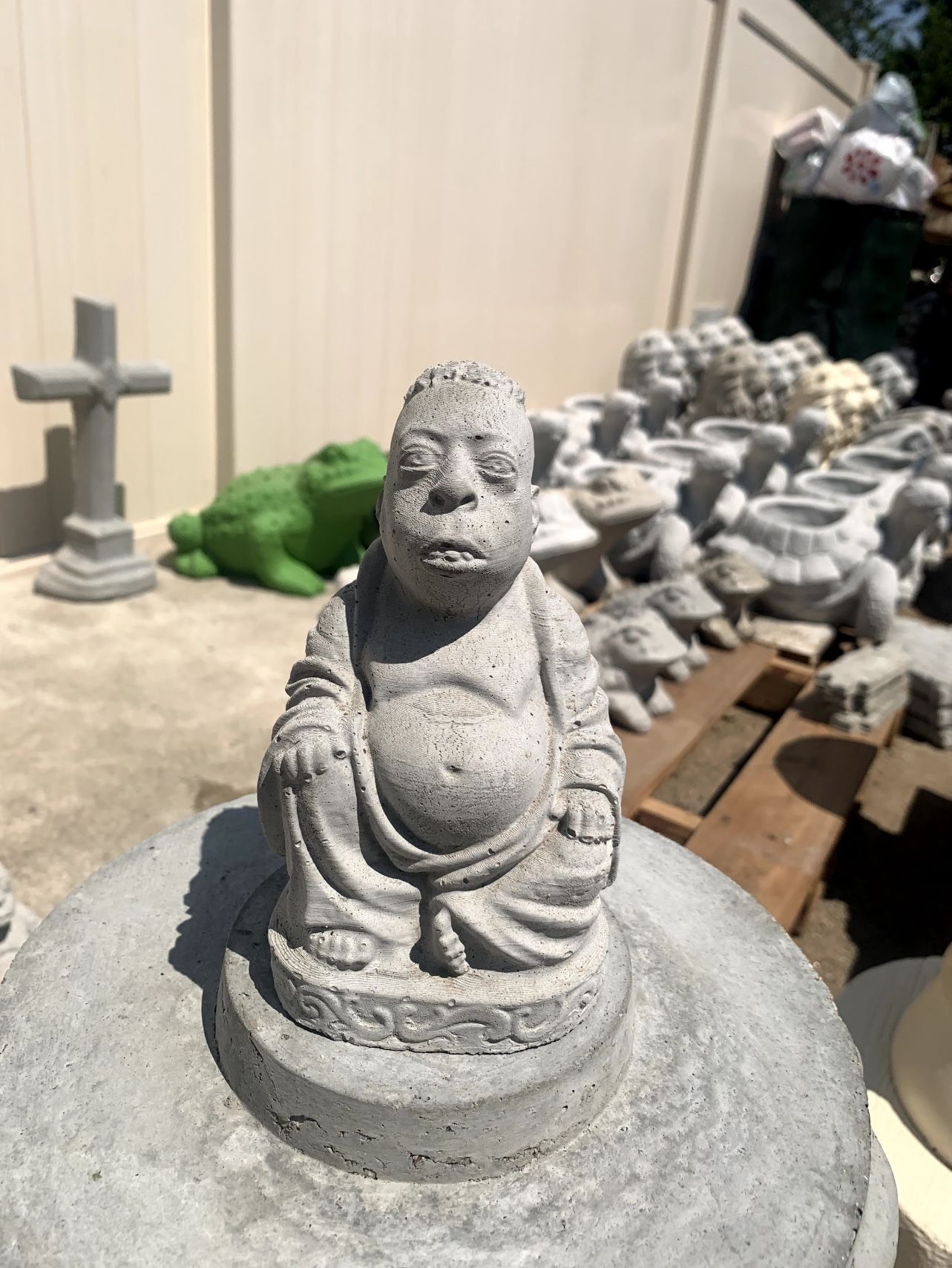Cement Beetlejuice Statue