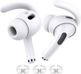 Airpods 2 Earhooks Anti-Slip Ear Covers Accessories 2nd Generation (2022) - 3 Pairs (White)