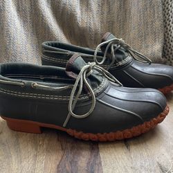 LL Bean Moc Boots Men Size 11 Low Duck Rubber Tie