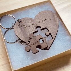  “You are my missing piece” Puzzle Keychain set 🤎