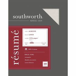 Southworth RD18ACFLN Premium Copy Paper 32lb 8.5x11 Almond Linen 100 Sheets