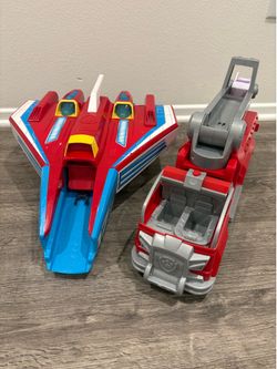 Paw patrol airplane and fire truck