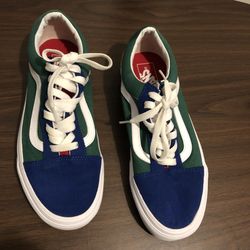 Vans Off The wall  Canvas Blue Green Yellow sneakers Size 7.5 Men  Shoes