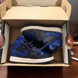 Jordan 1 Mid BT – Size 4C – Blue/Black – $40