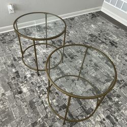 Two Golden End Tables 