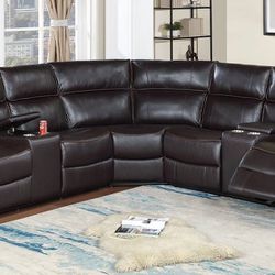 Brown Leather Sofa Sectional 