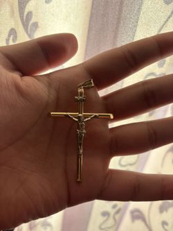 Two Tone 10kt Cross Pendant