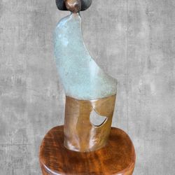 Guilloume Bronze Sculpture "Half Way Done" 1 of 1 Signed Modernist Statue 2000 RARE 