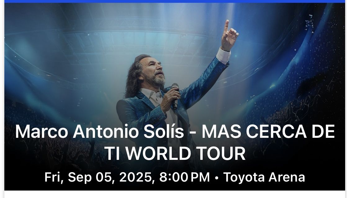 Concert Tickets Marco Antonio Solís Ontario, Ca