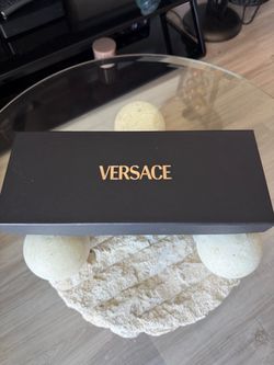 VERSACE Empty Gift Box Black Gold Logo 14x6x2 Luxury Designer Packaging