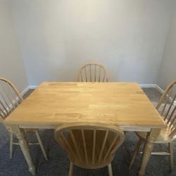 MOVE OUT SALE!! Solid Wood Dining Table + 4 Chairs - Excellent Condition!