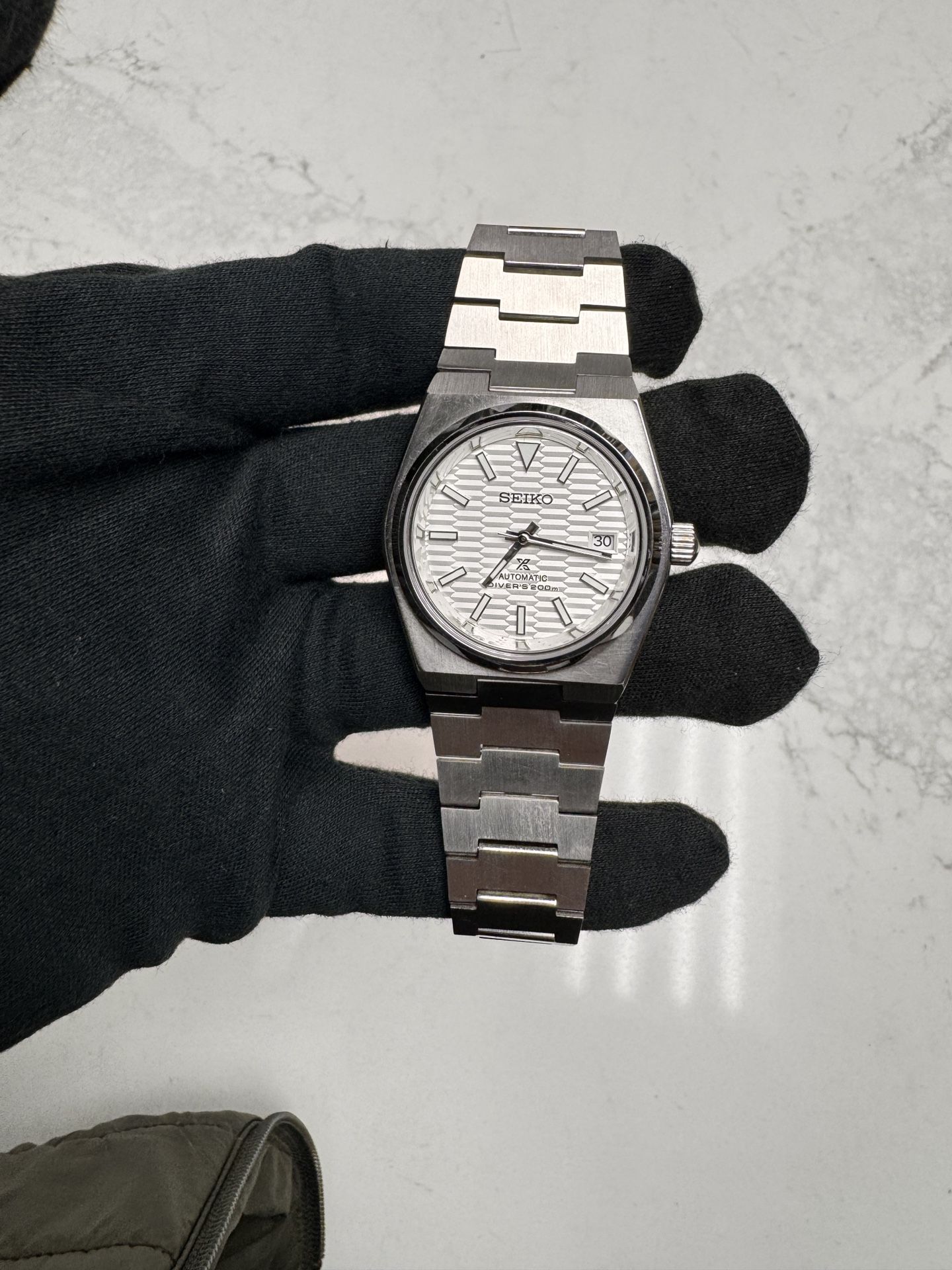 Sēiko PRX  Mod 40mm White Land Dweller NH35 Automatic Movement