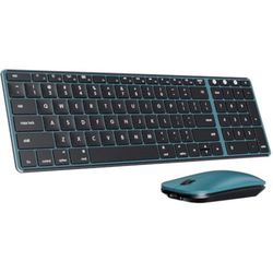 seenda Bluetooth Keyboard and Mouse Combo for Mac, SKM64-2 Rechargeable Slim Wireless Keyboard Mouse Compact, 3 Multi-Device Connection, Compatible fo
