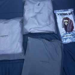 Essentials hoodies  & Bape shirt 