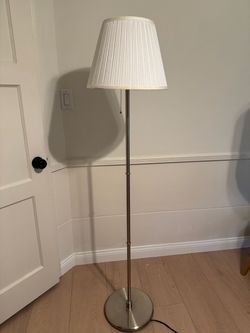 Floor Lamp with White Pleated Shade