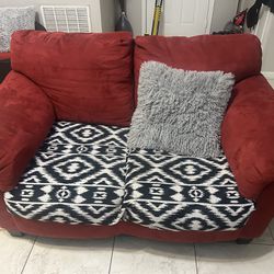 1 Red Loveseats 1 Sofa 