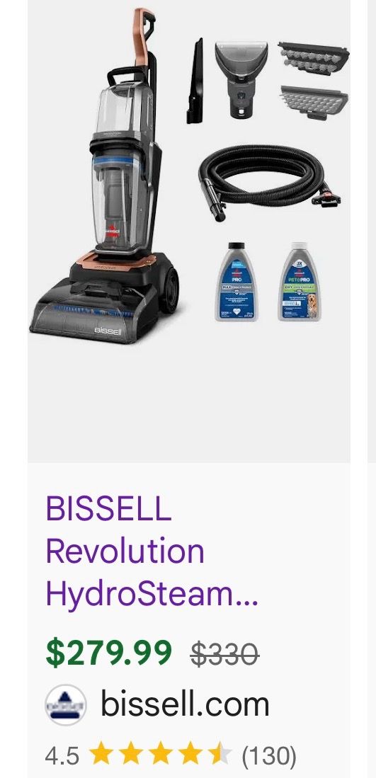 New In Box Bissell Revolution HydroSteam Upright Carpet Cleaner
