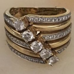 Stunning Multi-Band Diamond Ring - 14K Gold - Size 4 1/2 - Bought for $2,600 
