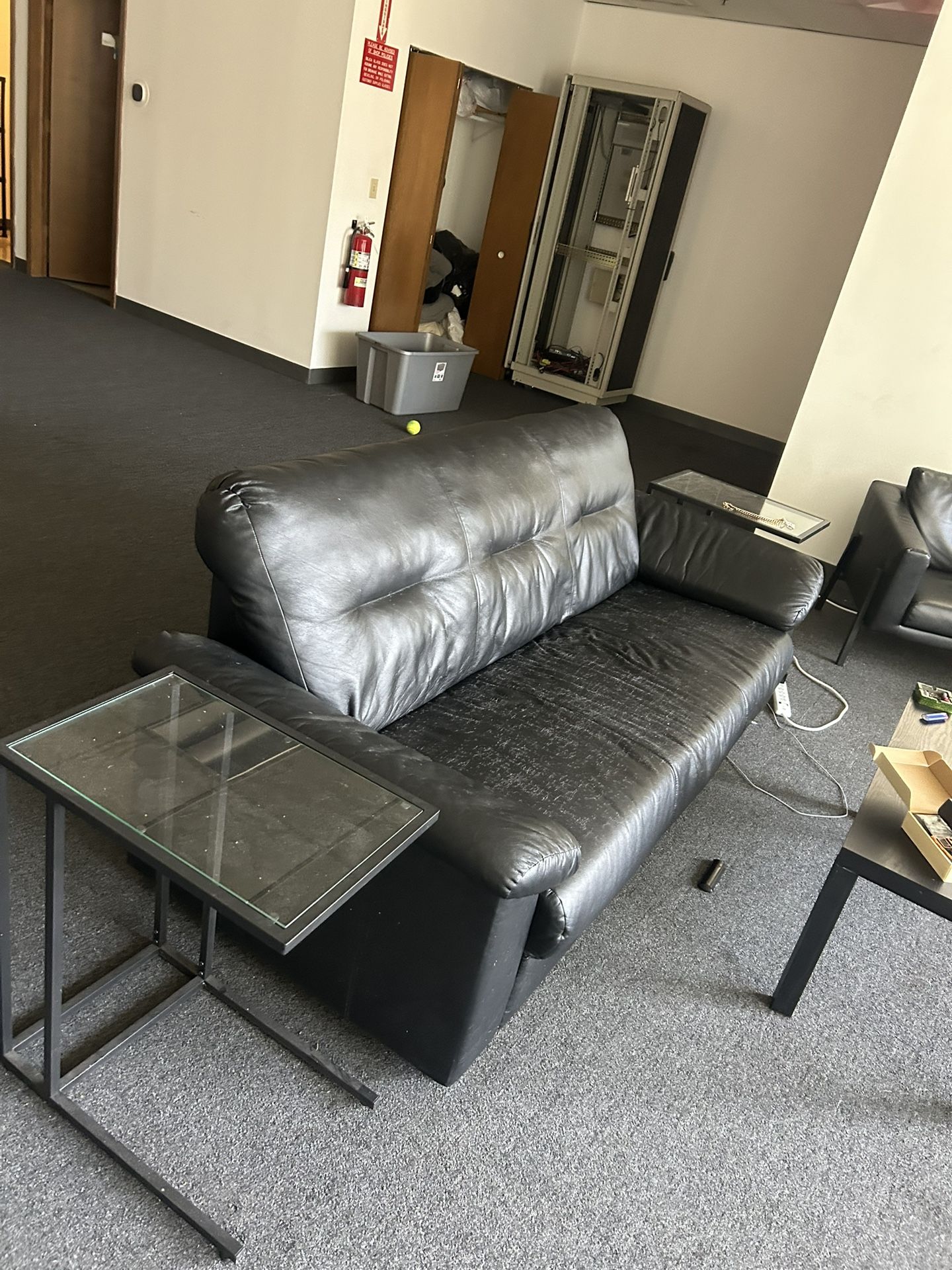 Couch, Chair, And 2 Glass End Tables