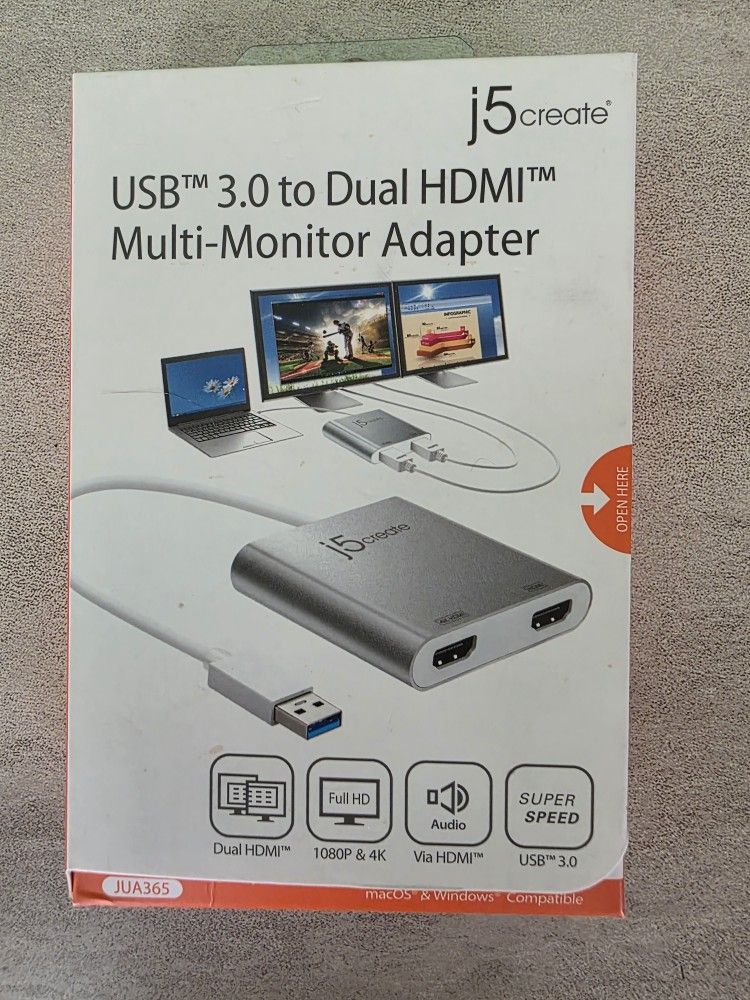 USB to 3.0 Dual HDMI Multi Monitor Adapter NEW in Box