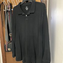 George Black Long Sleeve Polo 3X