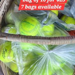 7 Bags Of 10  Softballs (7 Bags Available)