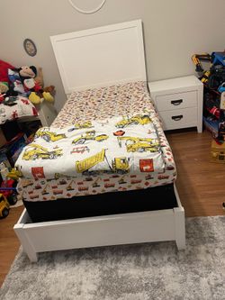 Twin headboard and nightstand