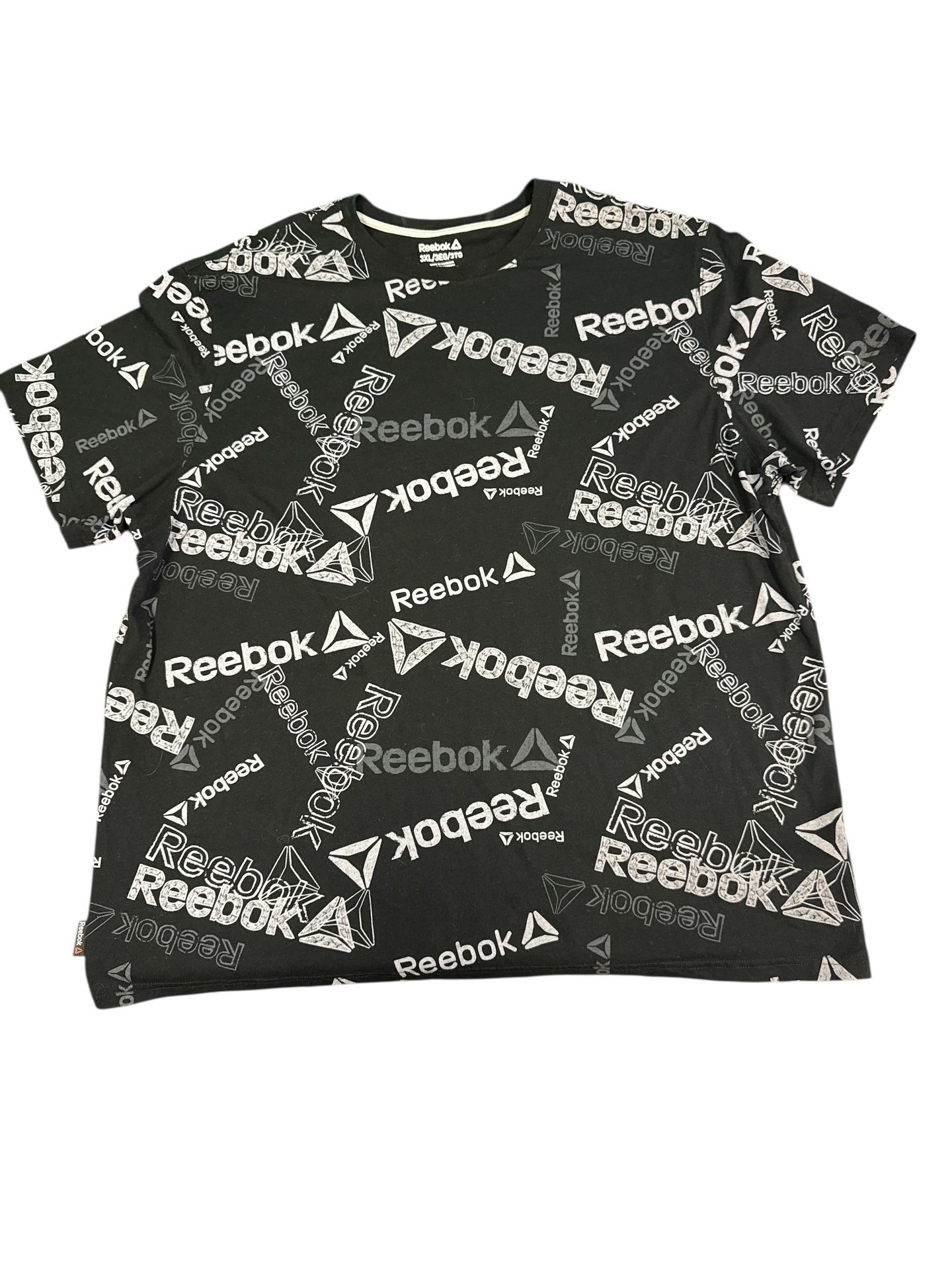 Reebok Mens Identity All Over Print Logo T-Shirt Size 3XL Black