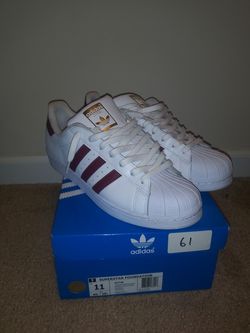 White and Burgundy Adidas size 11