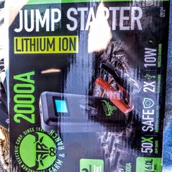 Schumacher 2,000 Amps Lithium Rugged Jump Starter and Power Pack SL1612