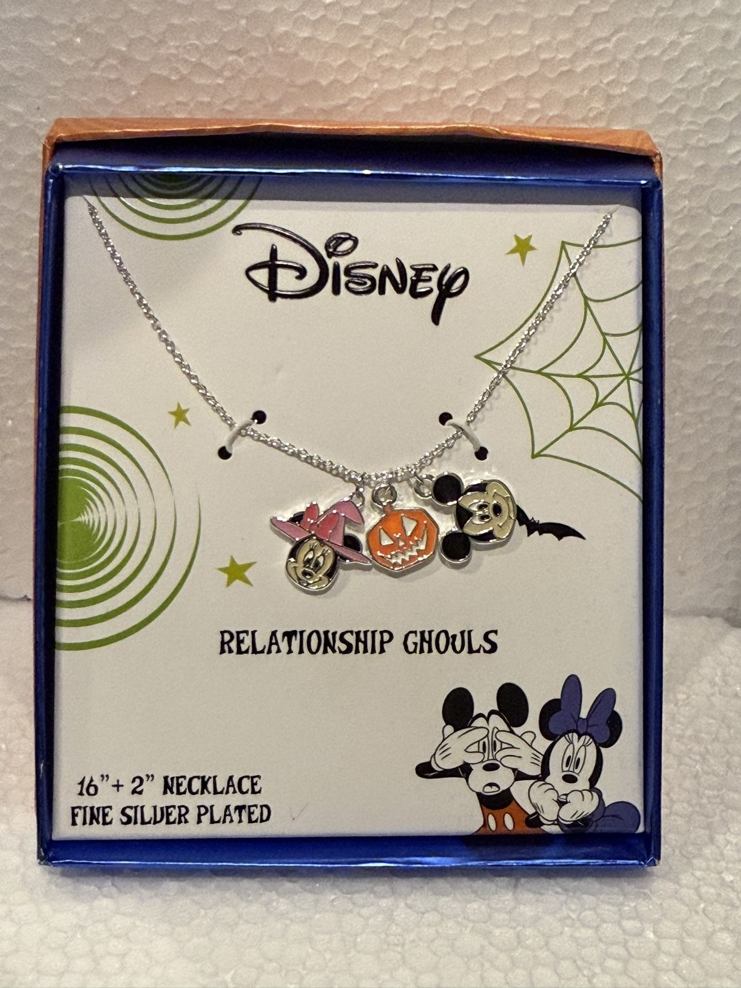 Disney Halloween 2025 Silver Charm Necklace NEW