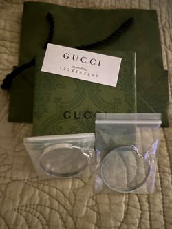 Gucci Silver Hoop Earrings Men’s & lady Bracelet & lady Necklace