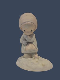 Precious Moments Porcelain Figurine – "February" (Calendar Girl Series)