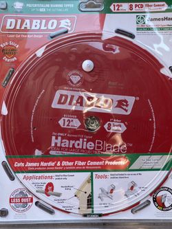 DIABLO 12 in. x 8-Tooth Polycrystalline Diamond (PCD) Tipped James Hardie/Fiber Cement Cutting Saw Blade