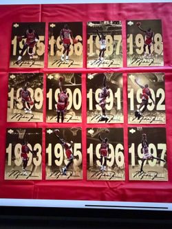 Michael Jordan High Five Complete 12-Card Oversized Display Set (1990s) – New Mint