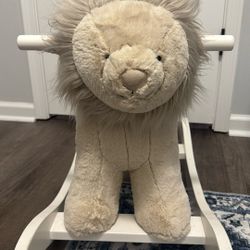 Pottery Barn Taupe Lion Plush Nursery Rocker