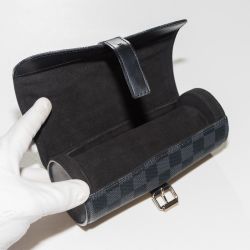 NWOT Authentic Louis Vuitton Damier Graphite 3 Watch Roll/Case