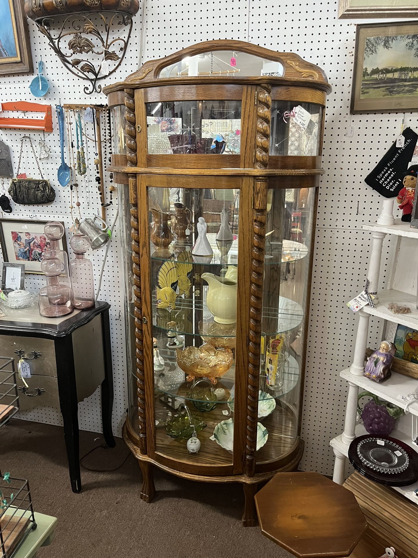 Oak Curio Cabinet