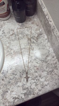 Gold cross pendant 14k chain