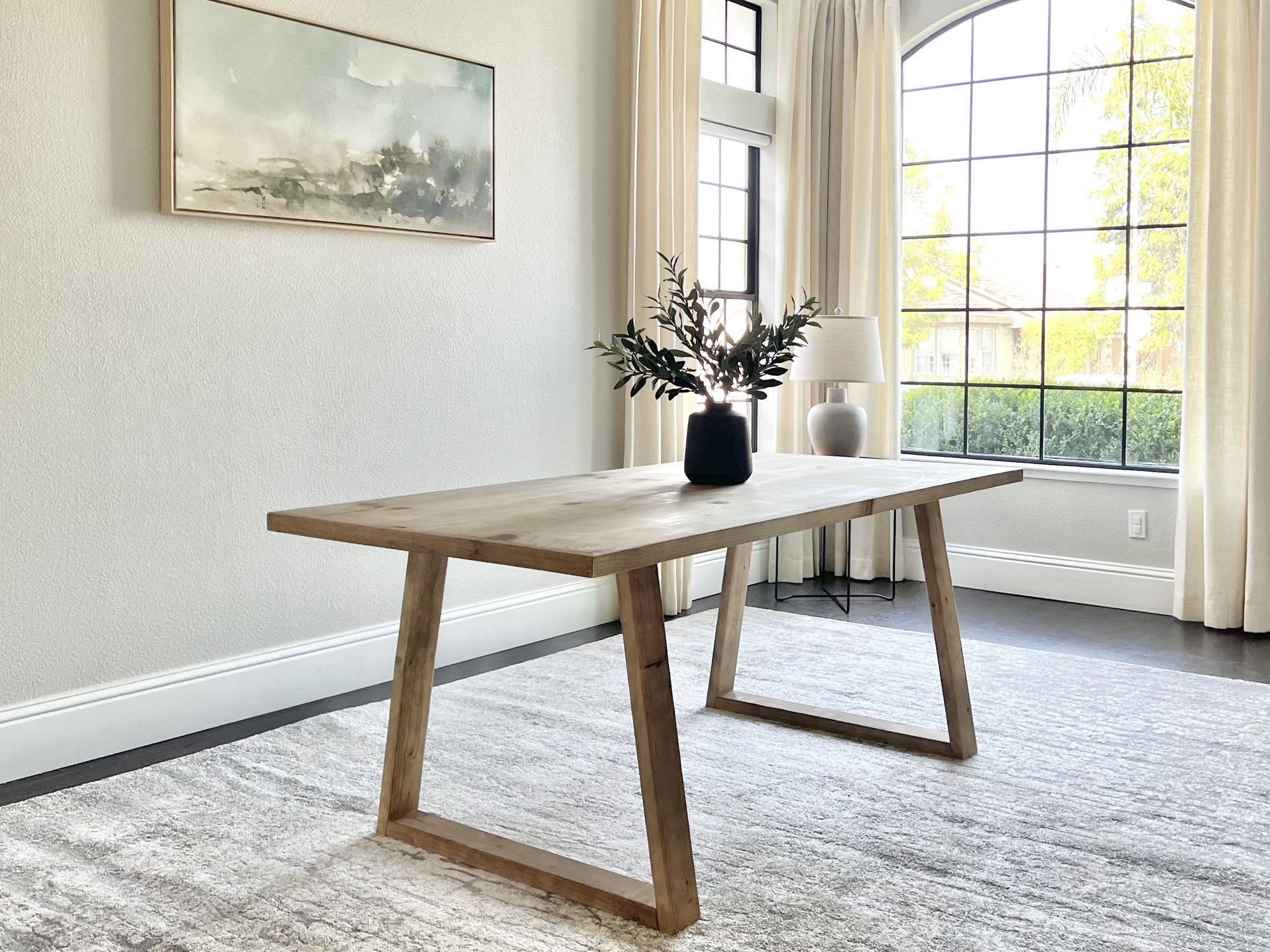 6FT X 3FT Solid Wood Modern Rustic Farmhouse Dining Table 