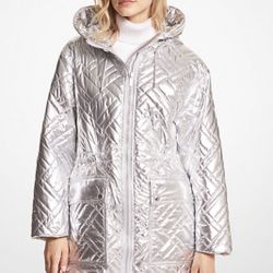 Michael By Michael Kors Metallic Puffer Jacket