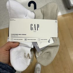 NWT Gap men’s cushioned mid crew socks 6 pairs