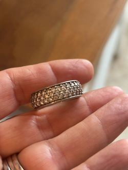 925 Sterling with cubic pave sz 10 ring