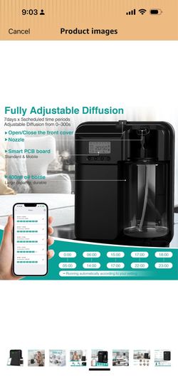 Scent Air Machine Starter Kit – Waterless Diffuser for Home & Commercial Use, Hotel Scent Diffuser Includes 100ml Essential Oil, WiFi/Bluetooth Contro