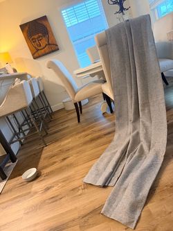 Gray Linen-Look Curtain Panel