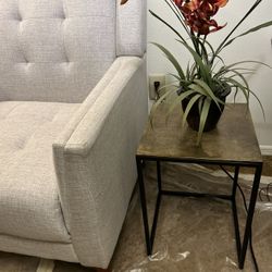 Kare 17”  Very Sturdy Patina-Finished Side End Table