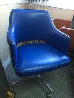 New blue mid century office chair