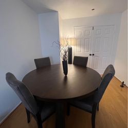 Dark Brown Dining Table For Four. 