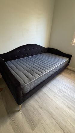 Black bling bed frame WITH mattress